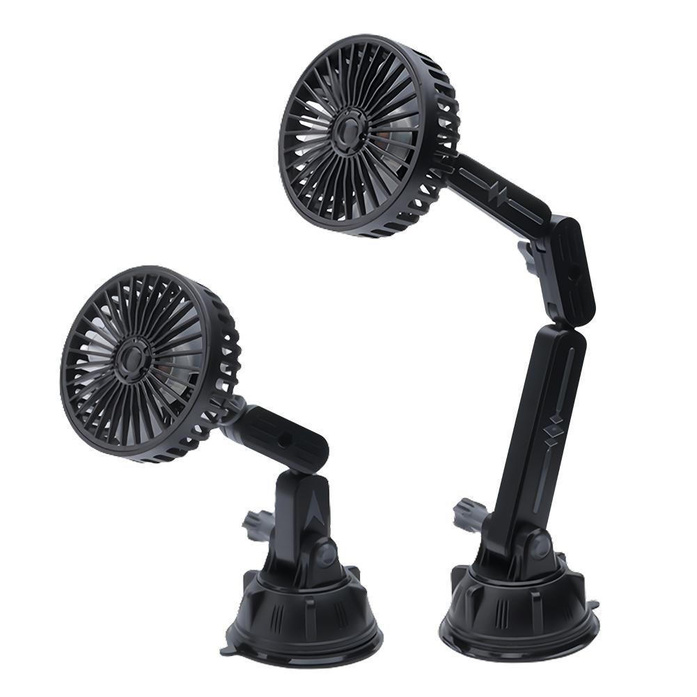 Suction Cup Electric Car Fan 12V 24V Auto Ventilation Fan USB Operated Portable Auto Cooling Fan for Truck SUV Sedan RV Van Boat