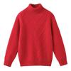 Children's Cozy Thick Wool Turtleneck Sweater - Solid Color, Loose Fit, Long Sleeve, Autumn/Winter Base Layer