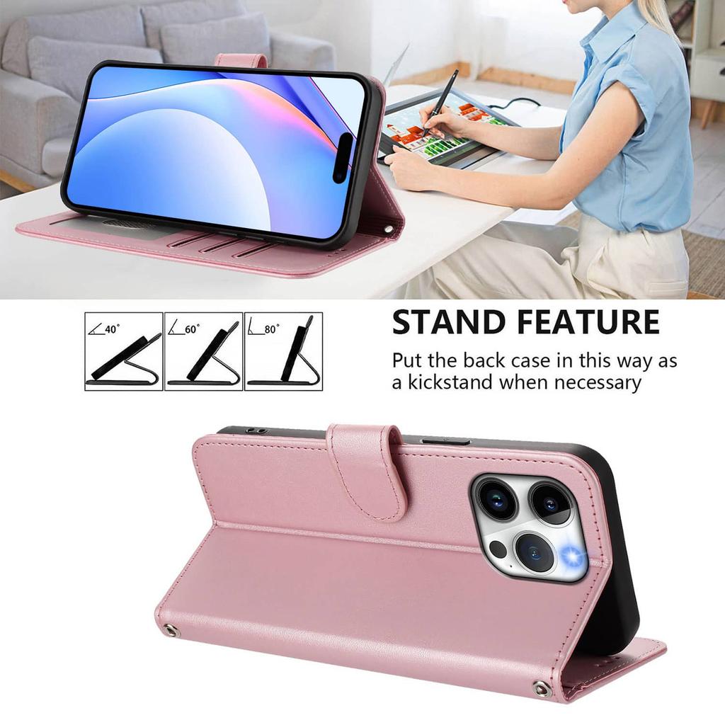 WEFOR RFID Wallet Case for iPhone 14 13 12 11 Pro Max XS Max XR SE 7 8, Flip Book Cover with Credit Card Holder for Women Men
