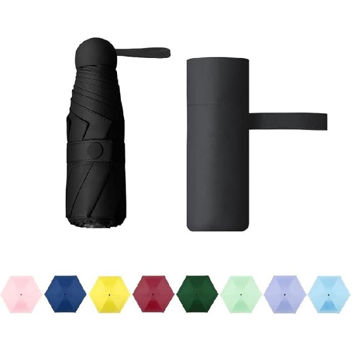 TIME LOVER Compact Travel Umbrella - Portable Mini Folding Umbrella with UV Protection for Rain, Girls and Women