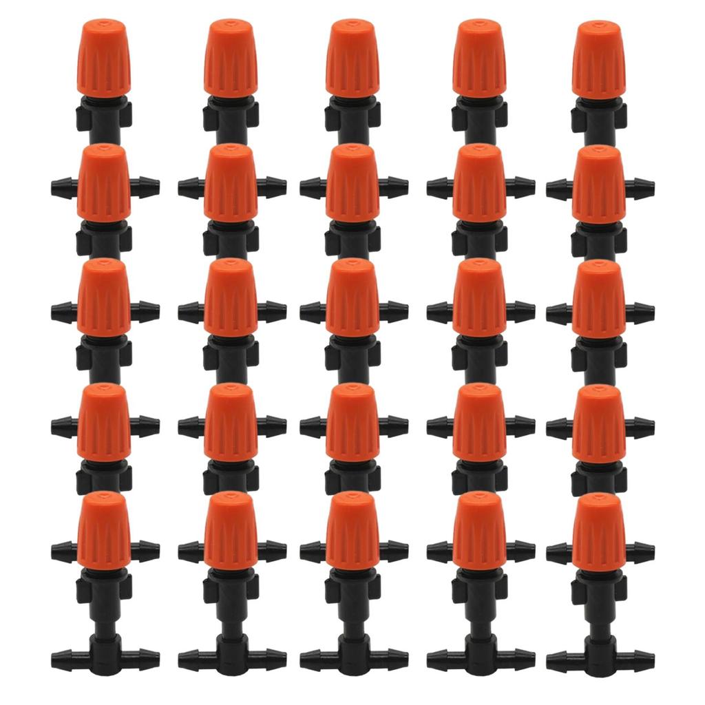 25x Adjustable Atomizing Nozzles Drip Irrigation Spray Emitters Easy To Connector