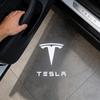 2Pcs For Tesla Model 3 Model Y Model S Model X Cybertruck G Juguete Roadster SpaceX Car Logo Welcome Light Atmosphere Ghost Lamp