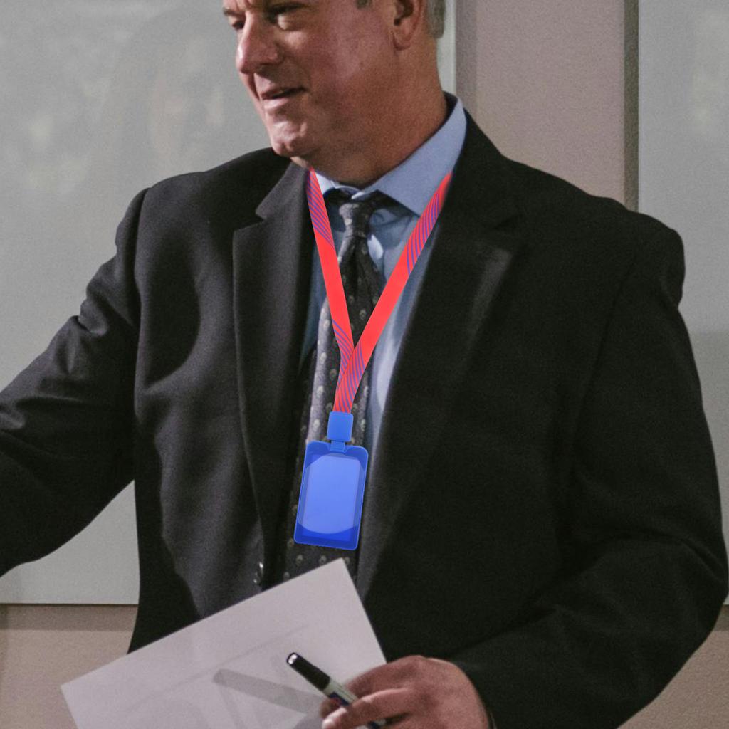 1 set Clear Badge Sleeve With Lanyard For Work Cards Id Card Holder Reusable Transparent Cover For Staff Nurses Students Doctors