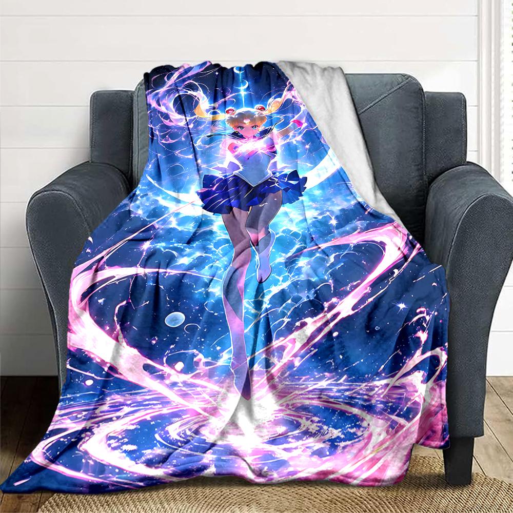 1Pc Moonlit Sailor Princess Blanket For Couch Bed Plush Cozy Fuzzy Blanket Super Soft Warm Blankets For Fall And Winter 0918242
