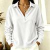 Women's V-Neck Long Sleeve Pullover Sweatshirt Color Casual Top for Everyday Wear