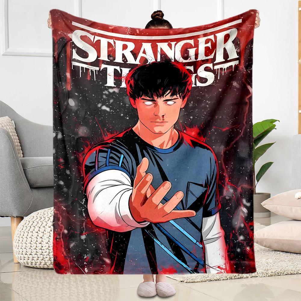 Stranger Things Artwork Suitable Blanket for Offices, Travel, Living Rooms Also a Good Gift for Friends and Family Suitable for All Seasons.