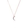 Mezmic Magic Cognac Diamond Crescent Gold Necklace