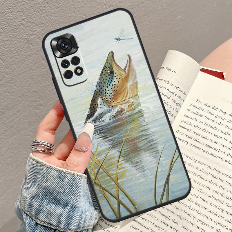 Brown Trout Fly Fishing Phone Case For Xiaomi Redmi Note 14 13 12 11 9 10 15 Pro Plus 10C 12C 13C 14C 15C Cover