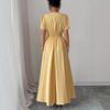 New Women's Dress - Slimming and Shaping Waist, Square Neckline, Elegant Style.