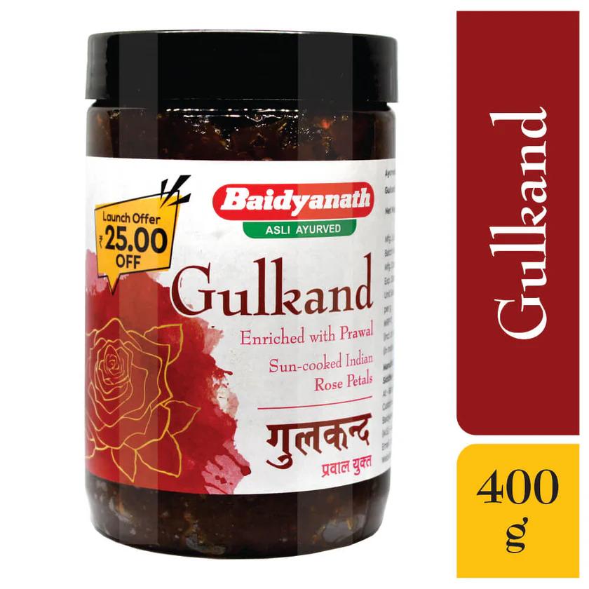 

Baidyanath Gulkand Gummy Enriched With Prawal Pishti | Sun-Cooked Rose Petal Jam | Natural Sweet Digestive & Cooling Treat | 400 g