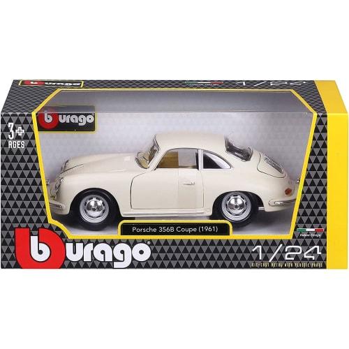 Bburago 1/24 Scale Porsche 356B Coupe 1961 White / Diecast Model Car, Finished Model, 18-22079 CM