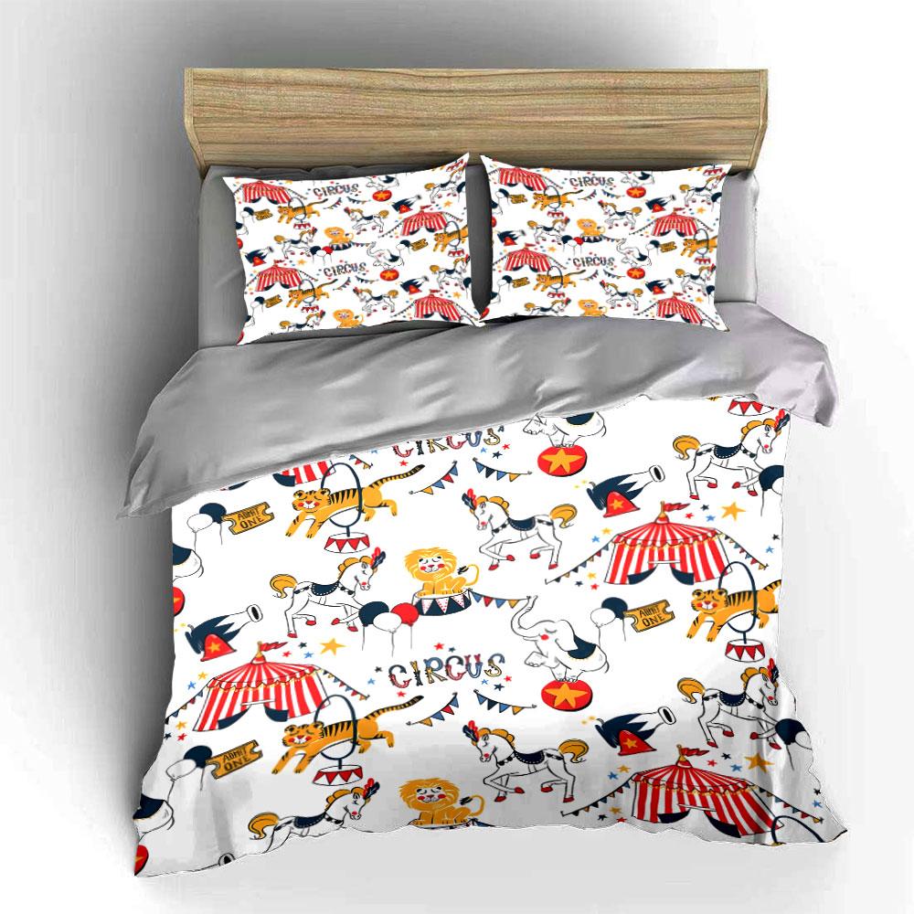 Circus Theme Party Decoration Set Multiple Sizes Kid'S And Adults' Bedroom Exquisite 3Pc Bedding Set, Gift