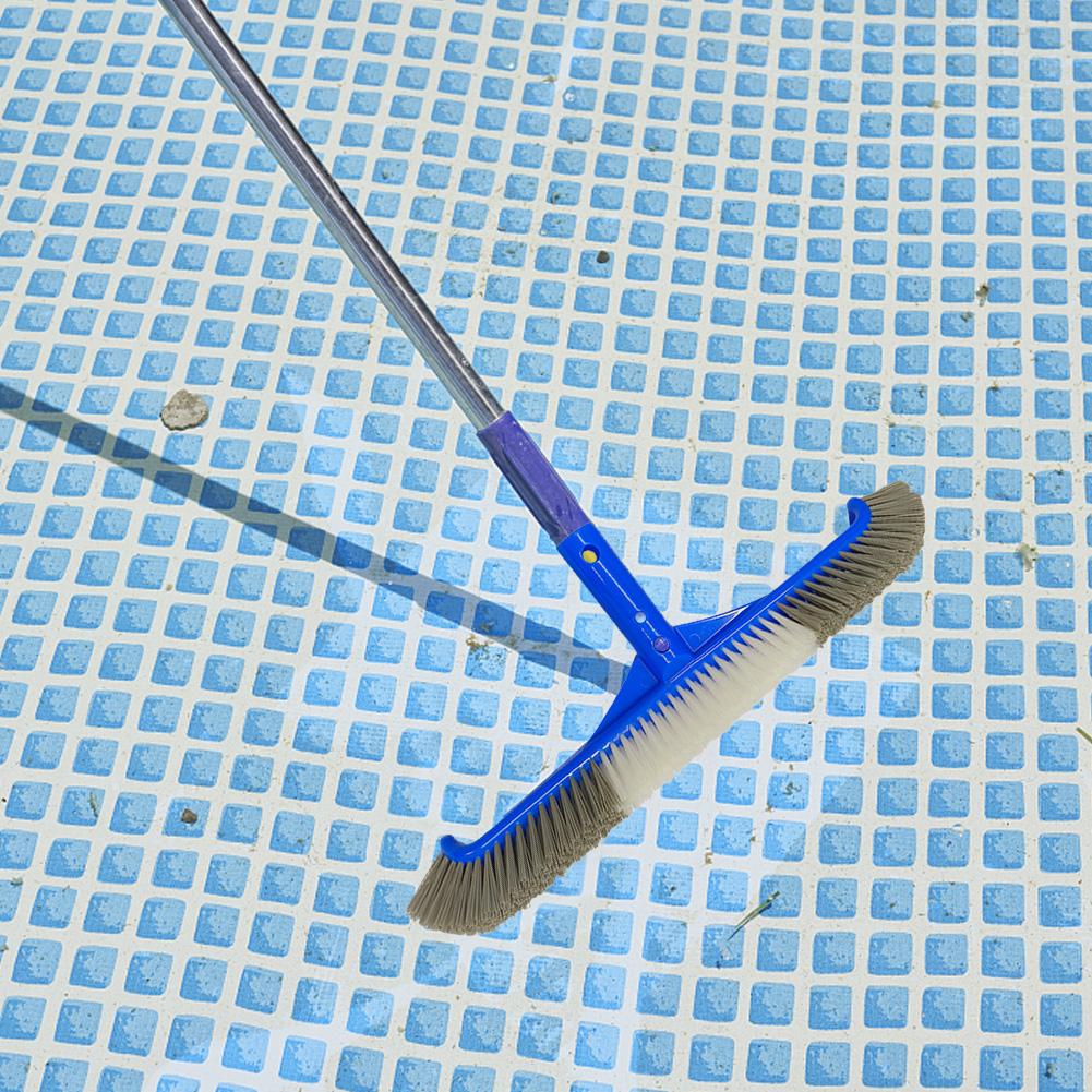17 Inch Pool Brush Head with Curved Ends Swimming Pool Scrub Brushes for Cleaning Inground Pool Tiles Walls Floor Steps
