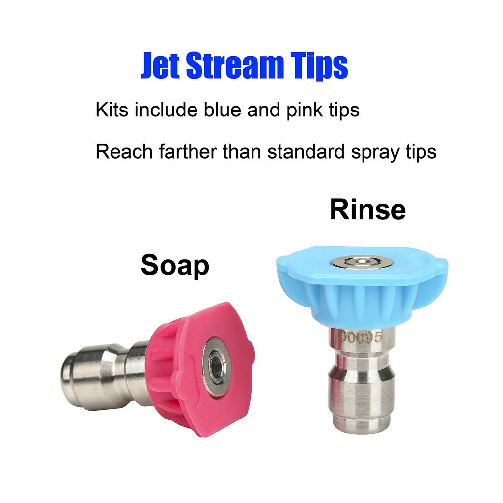 M MINGLE Pressure Washer Accessory Kit, 7 Washer Spray Nozzle Tips, Quick Connect Pivot Coupler, 1/4 Inch, 4500 PSI, 8 Pack