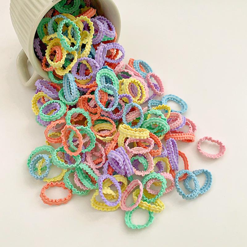 Colorful No-Damage Hair Bands for Kids, Little Girl Hair Ties & Rings, Disposable Elastic Circles
