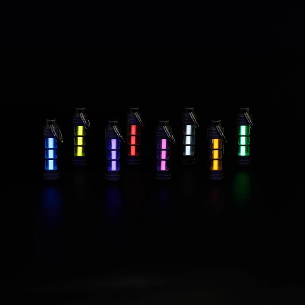 Titanium Alloy Tritium Tube Keychain, Self-luminous Tritium Trachea Necklace Pendant 3.5 * 25mm Tritium Removable