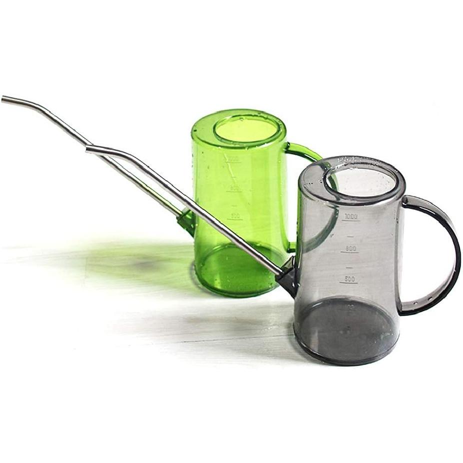 Plastic Watering Can, Long Mouth Watering Pot Indoor Mini Watering Pot Long Spout Plastic Small Watering Can with Stainless Steel Mouth Garden Plants