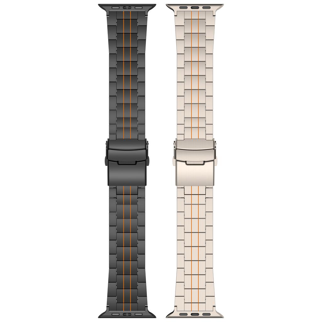 For Compatible Titanium S11 Ultra3 Pure Titanium Alloy Watch Strap with Fake Five Beads Folding Buckle