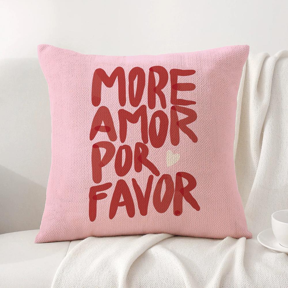 

Colorful Maximalist More Amor Cushion Cover Natural Linen Organic Fabric DoubleSided Printing Sofa Home Decor Breathable 30x30cm