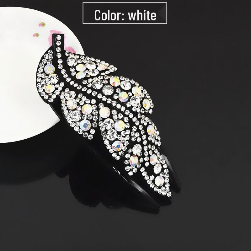 Exquisite Large Rhinestone Leaf Hairpin for Korean Updos Pure Natural