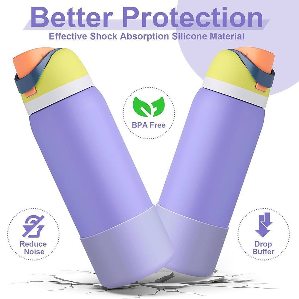 Silicone Water Bottle Boot For Owala 24oz 32oz 40oz, Anti-Slip Protective Sleeve Bottom Bumper Protector For Stanley, Twist