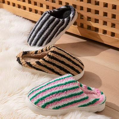 Winterwarme Hausschuhe für Damen mit dicker Sohle, verdickte flauschige Partnerslipper, können draußen getragen werden, bequeme Baumwollschuhe