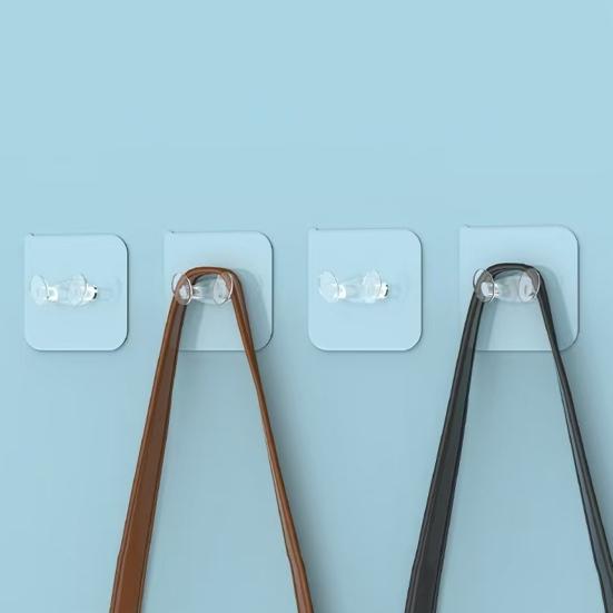 10/20Pcs Wall Mounted Storage Hooks Cord Holder Transparent Easy to Install Adhesive