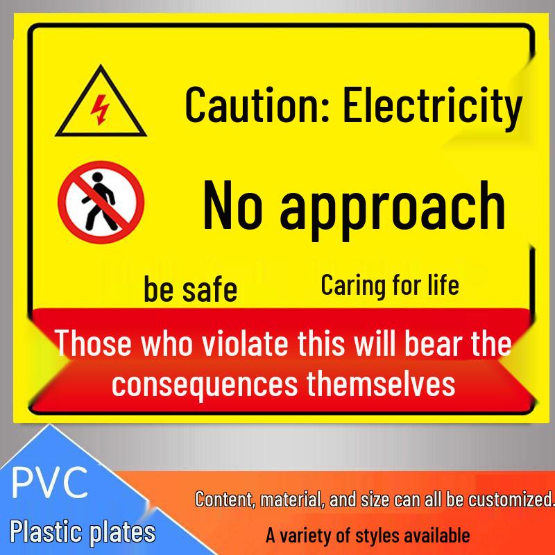 No Smoking or Open Flames Warning Sign - Electric Shock Caution for Construction Sites
