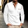 Men's Retro Color Long Sleeve Shirt Loose Fit Casual Tee