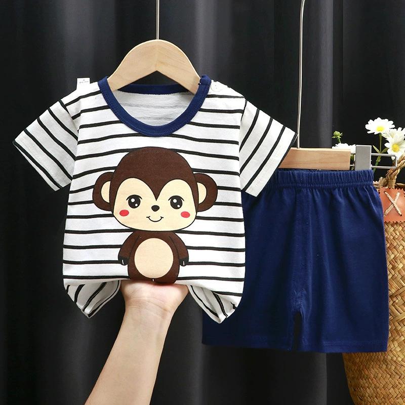 Children's Cotton T-shirt Set - Summer Boys' Casual Short-sleeved Shorts 2-piece Set