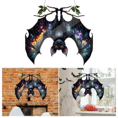 Halloween Bat Acrylic Window Hanging Gothic Bat Hanging Ornament Bat Hanger Pendant Spooky Bat Decor Home Car Ornament
