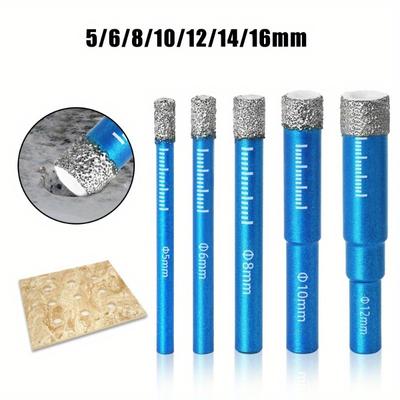 Diamantgelöteter Trockenbohrer, Porzellan-Topfsäge, Keramik, Marmor, Granit, Fliesen, Lochöffner, Lochsägenschneider, 1 Stück, 5–16 mm, runder Schaft