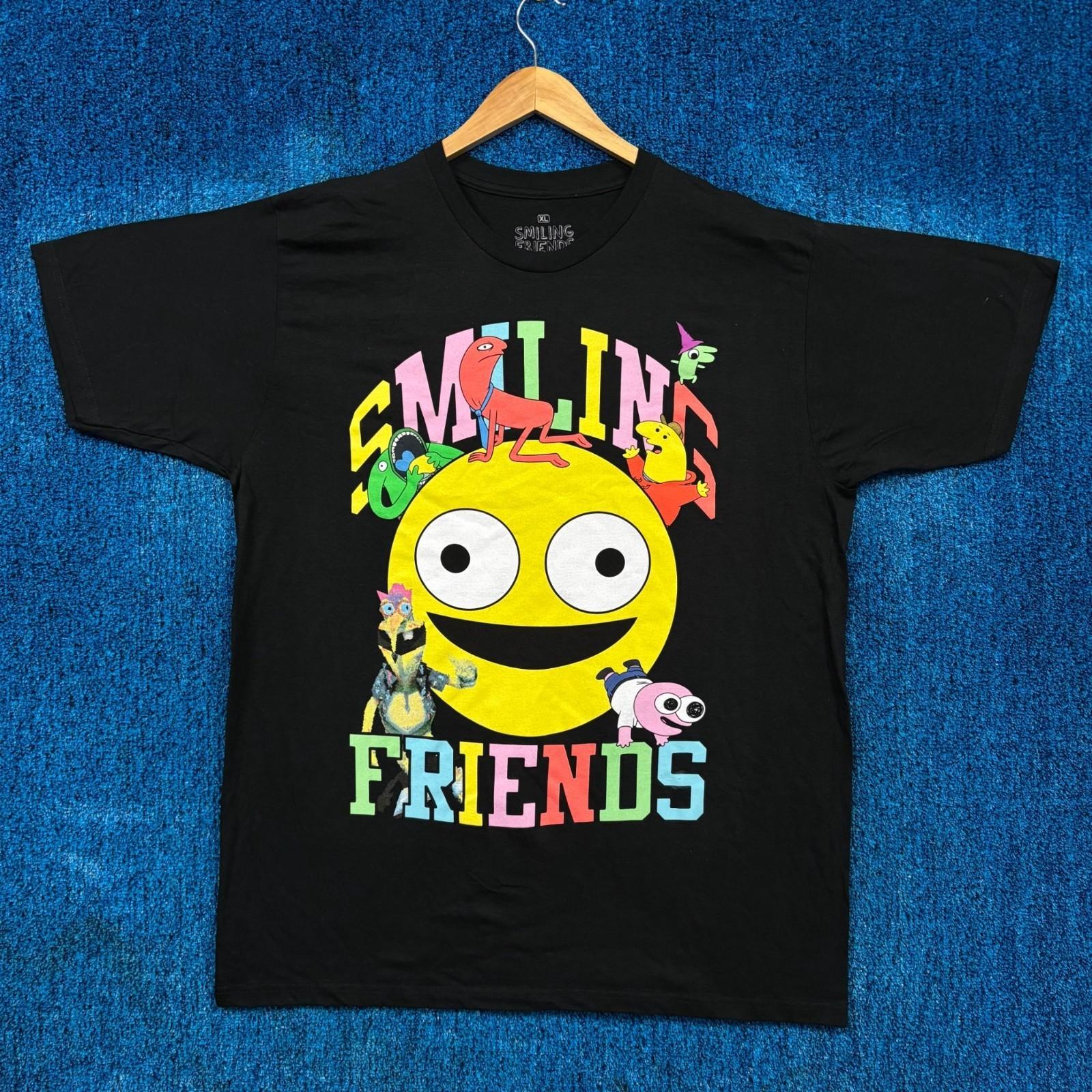 Smiling Friends Cartoon Network and Adult Swim Graphic T-Shirt Size Extra Large Unisex T-Shirt S