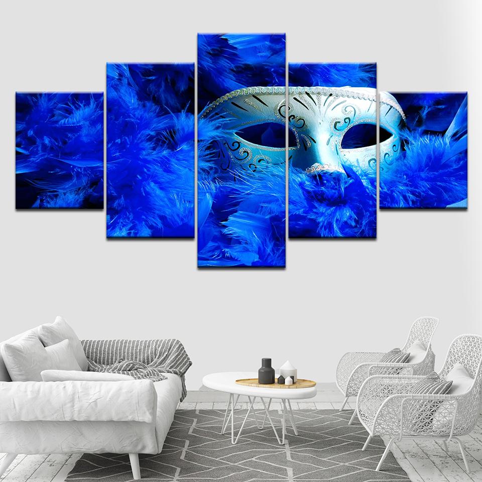 

Delicate mask mysterious beauty 5 Piece HD Wallpapers Art Canvas Print modern Poster Modular art painting Living Room Home Decor 20x35 20x45 20x55cm