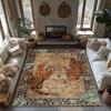 Realistic Tiger Pattern Area Rug, Bohemian Jungle Theme Non-Slip Carpet, Plush Living Room Mat for Nature Inspired Decor
