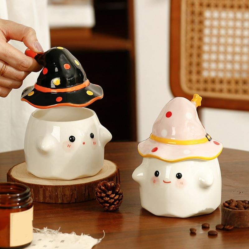 Lovely Ceramic Coffee Mug 350ml Cartoon Halloween Teas Cups Unique Porcelains Lattes Cups Christmas Birthday Gift