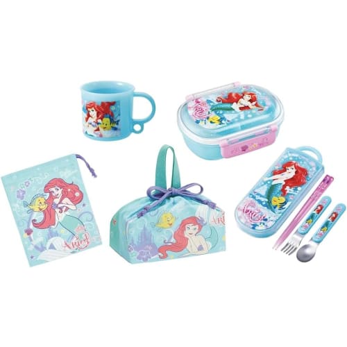 Skater Ariel 24 Antibacterial Dishwasher Safe Soft Lid Tight Lunch Box, Oval Shape, 360ml Trio Set (Chopsticks, Spoon, Fork), Cup, Cup Bag, Lunch Draw