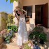 White Suspender Dress Women's Summer New Age-reducing Seaside Vacation Cake Skirt Beach Long Skirt
