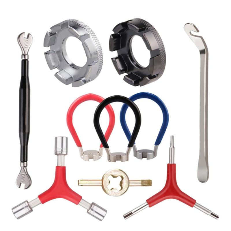 

Bike Spoke Wrench Set Bike Spoke Tools Kits Includes 8 Way Bike Rim Truing Tool Spoke Key Tire Lever Wrench Bike Tools 1