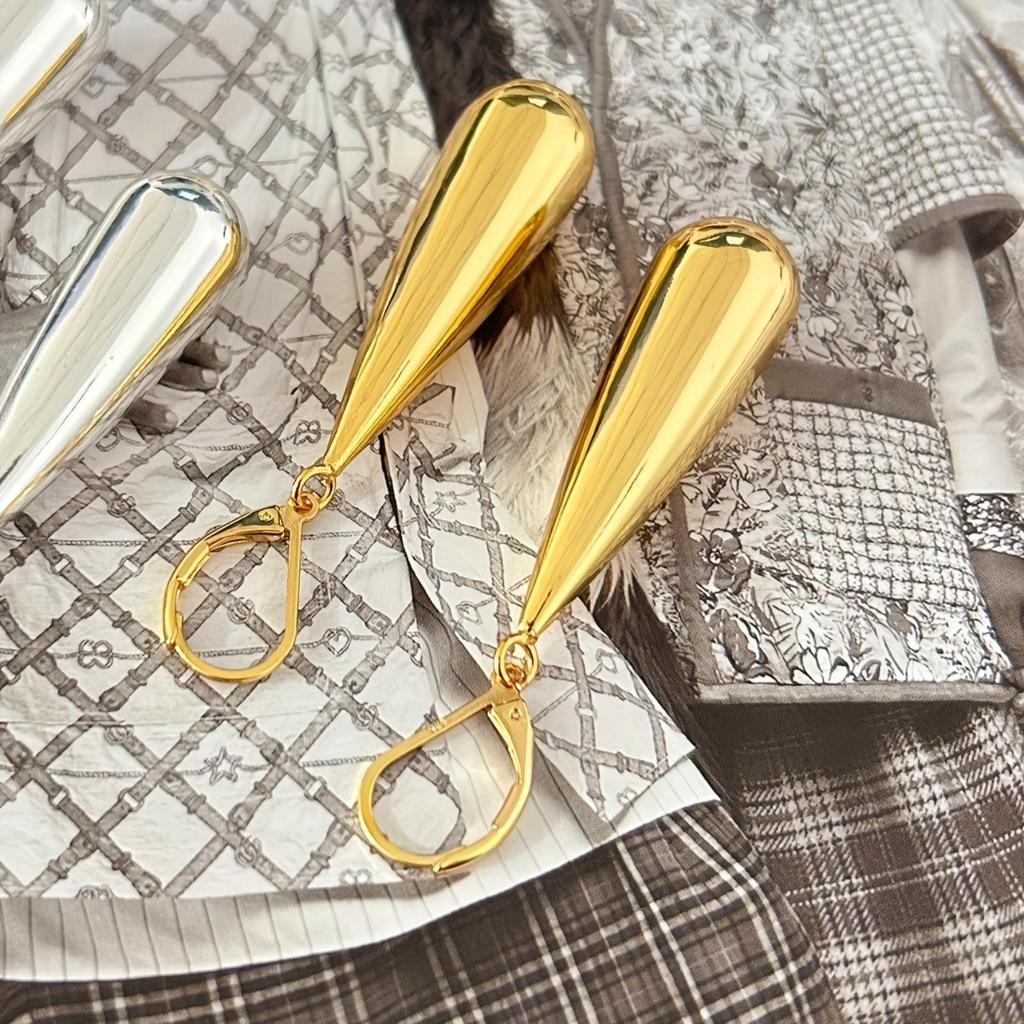 Pair of Long Teardrop Earrings, Women's Stainless Steel Jewelry, Accessories for Daily Wear Party Accessories, Minimalist Jewelry, Elegant Earrings