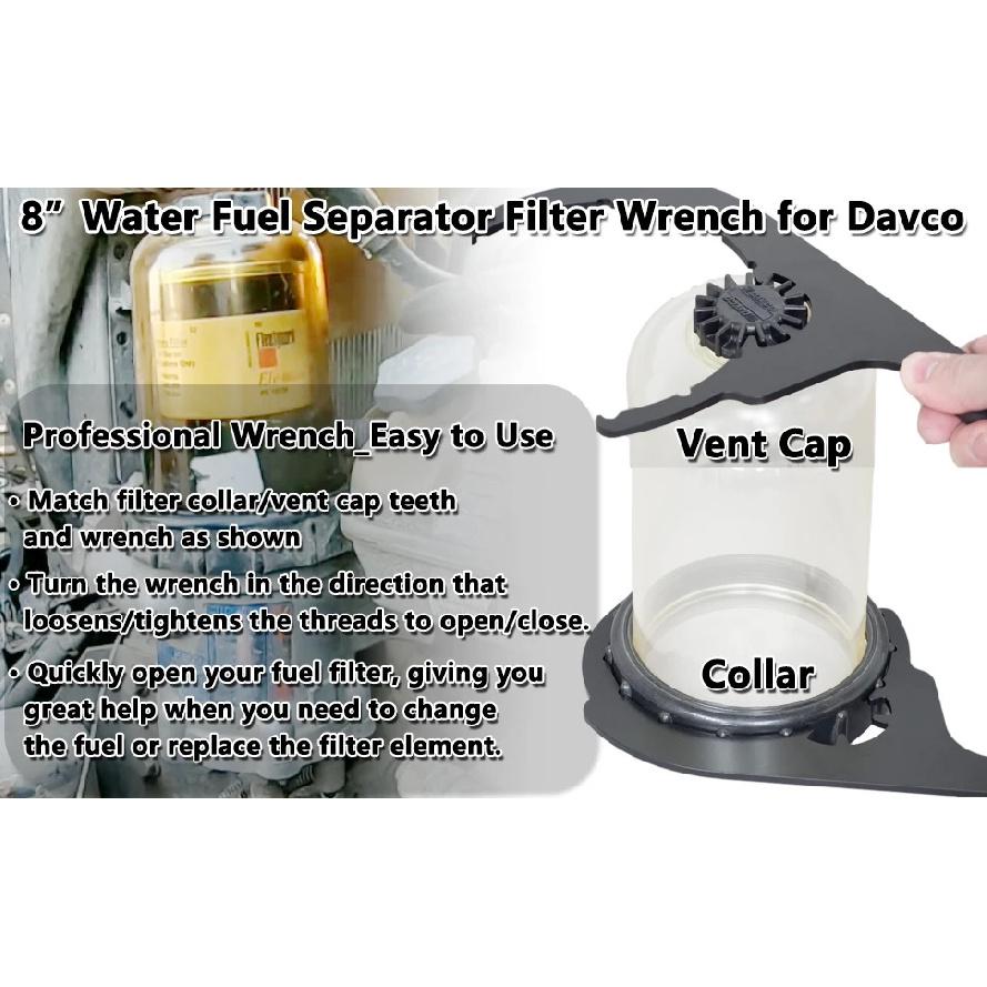 Diesel Fuel Filter Wrench for Davco 4.6/5/6/8 Inch Fuel Water Filter,Fuel Filter Removal Tool for DD13, DD15, DD16 Diesel Engine