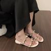 Fashion Fashion Spring/summer Internet Celebrity Fashion Floral Shave Low Heel One-line Sandals Female Explosion Outside To Wear Sandals