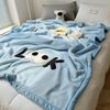 Solid Thick Cartoon Towel Embroidered Blanket Double Layer Warm Milk Velvet Sofa Cover Cozy Breathable Bedspread for Adult Kids