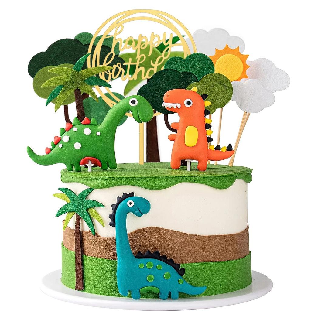 Dinosaur Cake Toppers Forest Series Cute Dinosaur Set Baking Cake Decoration for Baby Shower Birthday Party and Theme Party