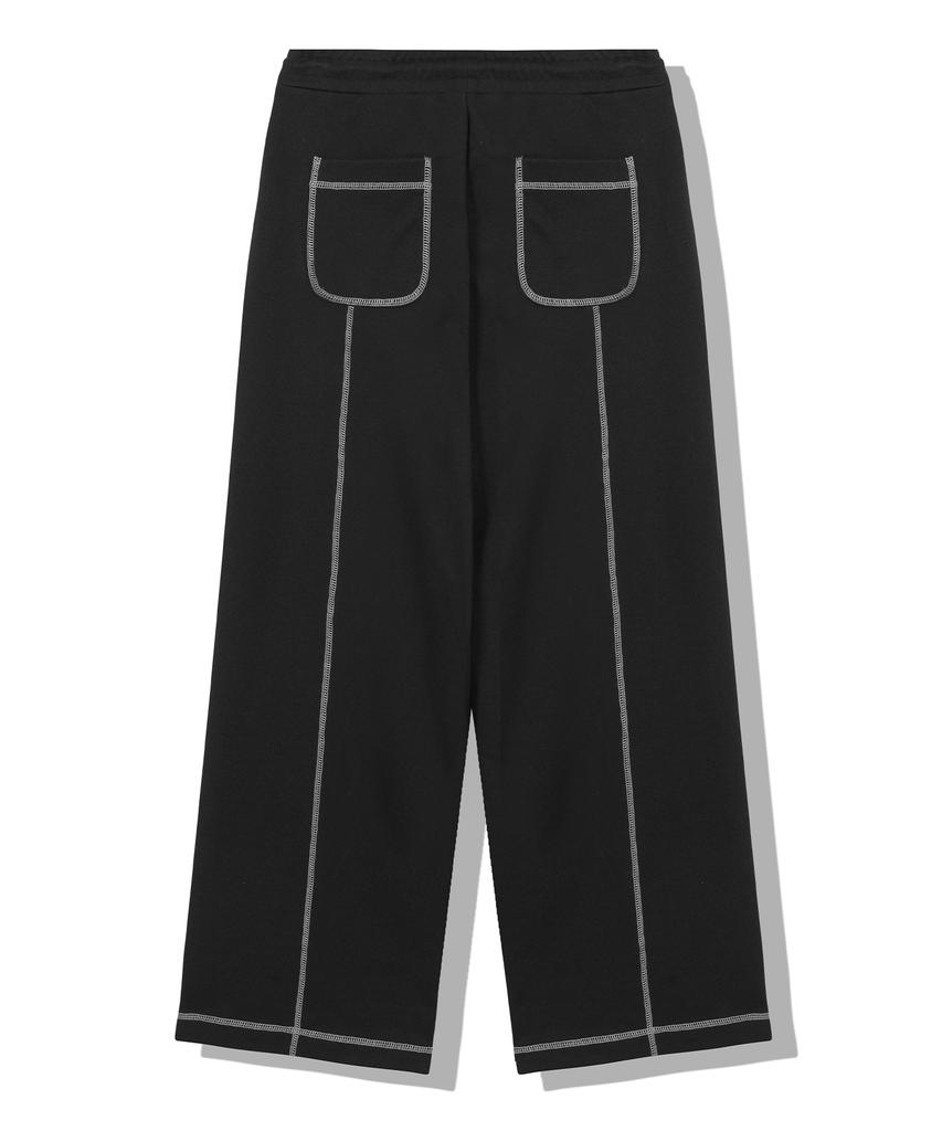 DRIX Overlock Stitch Sweat Wide Pants_Black