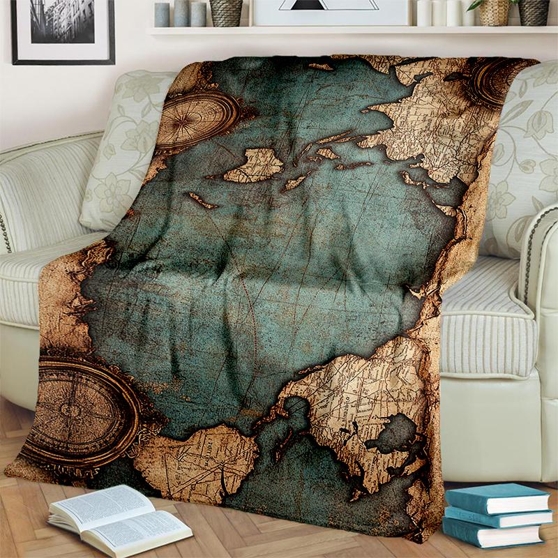29 Style New Retro Marine Nautical Chart Compass Blanket,Soft Throw Blanket for Home Bedroom Bed Sofa Travel Office Cover Kids