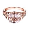 Women Ring Faux Morganite Hollow Out Jewelry Electroplating Long Lasting Finger Ring