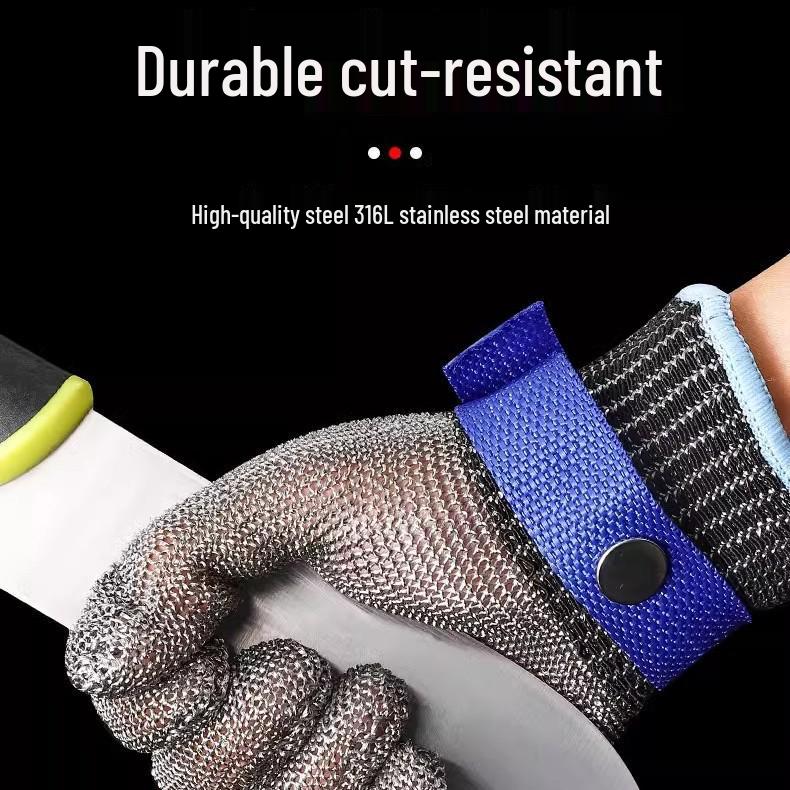 

Кухонные перчатки из нержавеющей стали A9, устойчивые к порезам - Пятипалая защита от порезов и проколов Cut-Resistant Glove Stainless Steel S - 1 piece