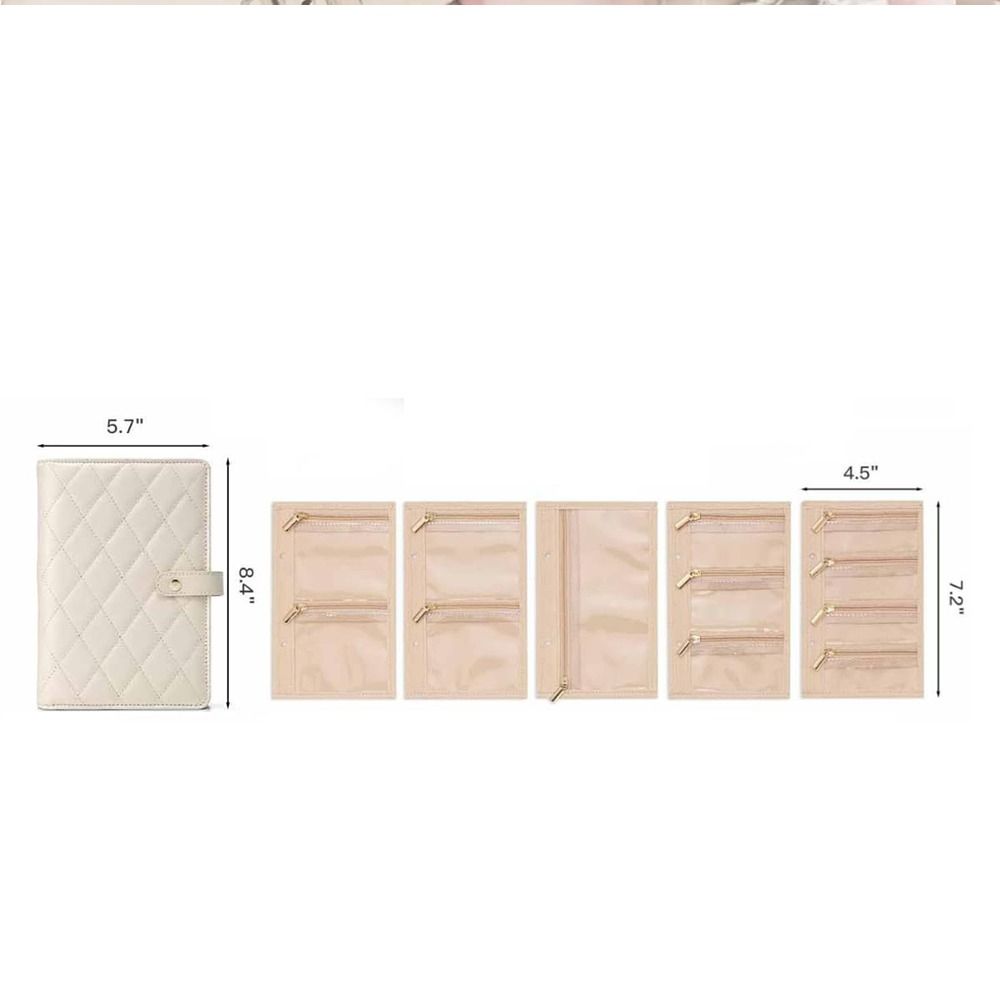 Velvet Necklace Binder Storage Book with Zipper Jewelry Packaging Box Jewelry Organizer  for Women