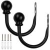 2Pcs Curtain Holdbacks Curtain Hooks Wall Mounted Curtain Tieback Multifunctional Durable Holder Home Decor Curtain Accessories